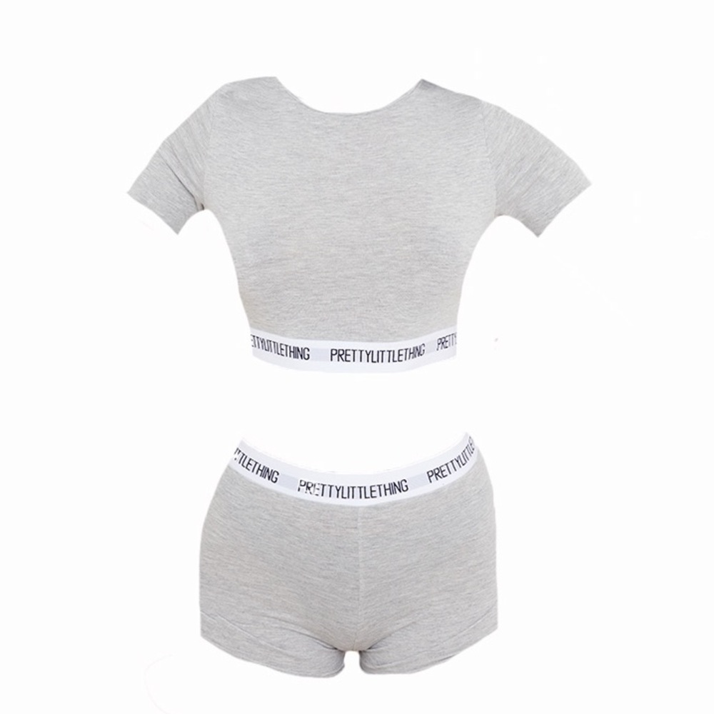 PrettyLittleThing Gray Set with Branded Bands
